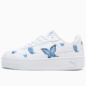 Puma Kids' White and Blue Butterfly Sneakers